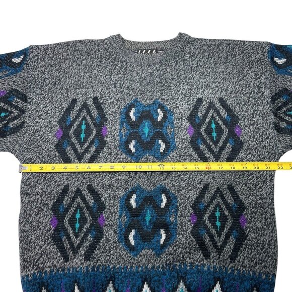Vintage Nuovo New Forces Sweater Knit Geometric 90’s Grandpa- Men’s Size XL - Picture 6 of 7
